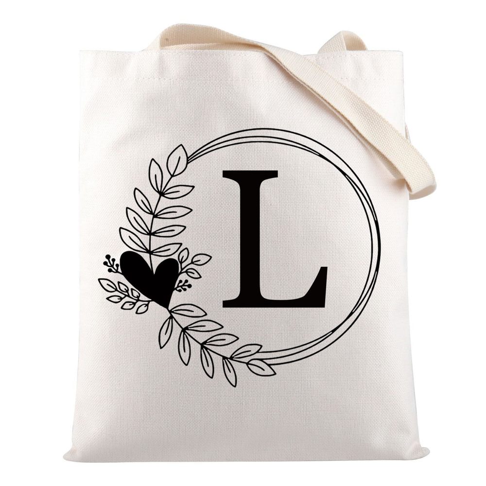 Alphabet Shoing Bag A/C/J/K/M/S/T/N/B/L/R Letter Initial Tote Bag Tote L B)